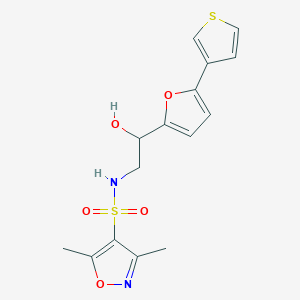 molecular formula C15H16N2O5S2 B2971898 N-(2-hydroxy-2-(5-(thiophen-3-yl)furan-2-yl)ethyl)-3,5-dimethylisoxazole-4-sulfonamide CAS No. 2034434-44-9