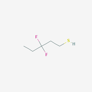 molecular formula C5H10F2S B2971900 3,3-Difluoropentane-1-thiol CAS No. 2551120-37-5