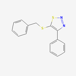 molecular formula C15H12N2S2 B2971913 Benzyl 4-phenyl-1,2,3-thiadiazol-5-yl sulfide CAS No. 338408-35-8