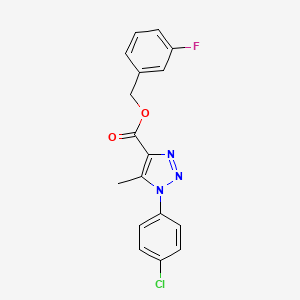 molecular formula C17H13ClFN3O2 B2971914 3-fluorobenzyl 1-(4-chlorophenyl)-5-methyl-1H-1,2,3-triazole-4-carboxylate CAS No. 946354-93-4
