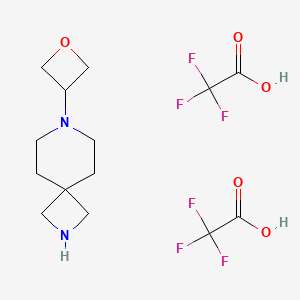molecular formula C14H20F6N2O5 B2971930 7-(Oxetan-3-yl)-2,7-diazaspiro[3.5]nonane bis(trifluoroacetic acid) CAS No. 2230800-02-7