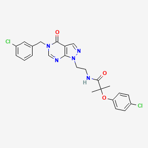 molecular formula C24H23Cl2N5O3 B2971934 N-(2-(5-(3-chlorobenzyl)-4-oxo-4,5-dihydro-1H-pyrazolo[3,4-d]pyrimidin-1-yl)ethyl)-2-(4-chlorophenoxy)-2-methylpropanamide CAS No. 922008-98-8