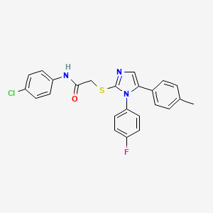 N-(4-chlorophenyl)-2-((1-(4-fluorophenyl)-5-(p-tolyl)-1H-imidazol-2-yl)thio)acetamide