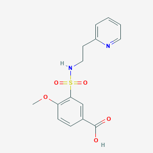 molecular formula C15H16N2O5S B2971941 4-甲氧基-3-{[2-(吡啶-2-基)乙基]磺酰胺}苯甲酸 CAS No. 565166-70-3