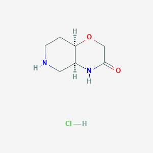 molecular formula C7H13ClN2O2 B2971946 (4aS,8aR)-十六氢-2H-吡啶并[4,3-b][1,4]恶嗪-3(4H)-酮盐酸盐 CAS No. 2411577-59-6