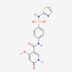 molecular formula C17H16N4O5S2 B2971947 4-methoxy-1-methyl-6-oxo-N-(4-(N-(thiazol-2-yl)sulfamoyl)phenyl)-1,6-dihydropyridine-3-carboxamide CAS No. 2034559-51-6