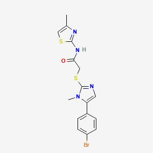 2-((5-(4-bromophenyl)-1-methyl-1H-imidazol-2-yl)thio)-N-(4-methylthiazol-2-yl)acetamide