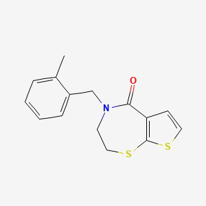 molecular formula C15H15NOS2 B2971962 4-(2-methylbenzyl)-3,4-dihydrothieno[3,2-f][1,4]thiazepin-5(2H)-one CAS No. 478247-15-3