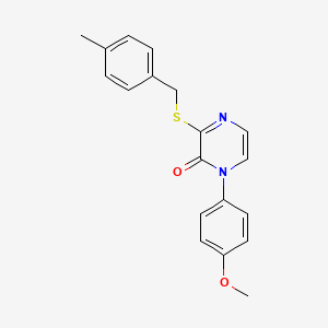 molecular formula C19H18N2O2S B2971971 1-(4-methoxyphenyl)-3-[(4-methylbenzyl)thio]pyrazin-2(1H)-one CAS No. 895111-21-4