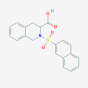 molecular formula C20H17NO4S B2971987 2-naphthalen-2-ylsulfonyl-3,4-dihydro-1H-isoquinoline-3-carboxylic acid CAS No. 166167-85-7