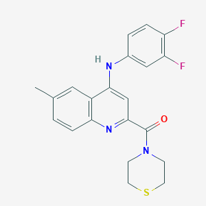 molecular formula C21H19F2N3OS B2971990 N-(4-methoxybenzyl)-3-quinolin-3-ylbenzamide CAS No. 1251635-12-7