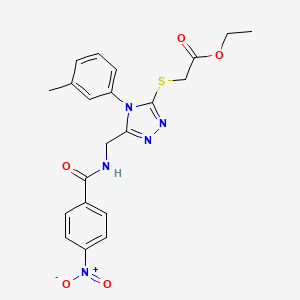 Ethyl 2-[[4-(3-methylphenyl)-5-[[(4-nitrobenzoyl)amino]methyl]-1,2,4-triazol-3-yl]sulfanyl]acetate