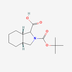 molecular formula C14H23NO4 B2971996 rac-(3aR,7aS)-2-[(叔丁氧基)羰基]-八氢-1H-异吲哚-1-羧酸 CAS No. 2307710-65-0