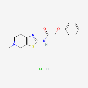 molecular formula C15H18ClN3O2S B2972001 N-(5-甲基-4,5,6,7-四氢噻唑并[5,4-c]吡啶-2-基)-2-苯氧基乙酰胺盐酸盐 CAS No. 1185000-04-7