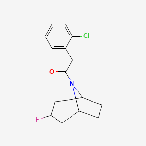 molecular formula C15H17ClFNO B2972002 2-(2-Chlorophenyl)-1-(3-fluoro-8-azabicyclo[3.2.1]octan-8-yl)ethanone CAS No. 2310153-42-3