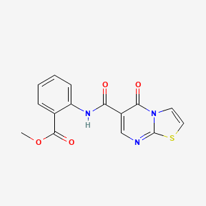 molecular formula C15H11N3O4S B2972004 methyl 2-(5-oxo-5H-thiazolo[3,2-a]pyrimidine-6-carboxamido)benzoate CAS No. 851944-12-2