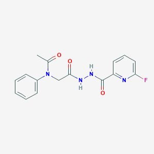molecular formula C16H15FN4O3 B2972016 N-[2-[2-(6-Fluoropyridine-2-carbonyl)hydrazinyl]-2-oxoethyl]-N-phenylacetamide CAS No. 2411301-99-8
