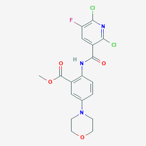 Methyl 2-(2,6-dichloro-5-fluoropyridine-3-amido)-5-(morpholin-4-yl)benzoate