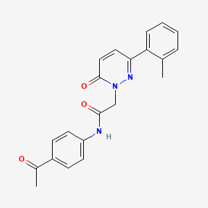 molecular formula C21H19N3O3 B2972032 N-(4-乙酰苯基)-2-[3-(2-甲基苯基)-6-氧代哒嗪-1-基]乙酰胺 CAS No. 941930-93-4