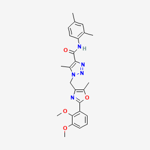 1-{[2-(2,3-dimethoxyphenyl)-5-methyl-1,3-oxazol-4-yl]methyl}-N-(2,4-dimethylphenyl)-5-methyl-1H-1,2,3-triazole-4-carboxamide
