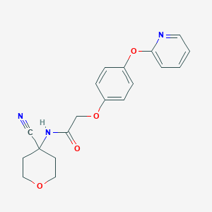 molecular formula C19H19N3O4 B2972043 N-(4-cyanooxan-4-yl)-2-[4-(pyridin-2-yloxy)phenoxy]acetamide CAS No. 1423228-49-2