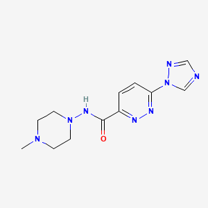 molecular formula C12H16N8O B2972044 N-(4-methylpiperazin-1-yl)-6-(1H-1,2,4-triazol-1-yl)pyridazine-3-carboxamide CAS No. 1448048-26-7
