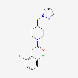 molecular formula C17H19ClFN3O B2972046 1-(4-((1H-吡唑-1-基)甲基)哌啶-1-基)-2-(2-氯-6-氟苯基)乙酮 CAS No. 1286711-78-1