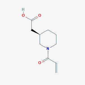 molecular formula C10H15NO3 B2972048 2-[(3R)-1-Prop-2-enoylpiperidin-3-yl]acetic acid CAS No. 2305148-81-4