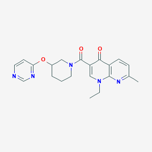 molecular formula C21H23N5O3 B2972049 1-ethyl-7-methyl-3-(3-(pyrimidin-4-yloxy)piperidine-1-carbonyl)-1,8-naphthyridin-4(1H)-one CAS No. 2034523-53-8