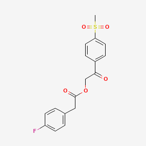 2-(4-(Methylsulfonyl)phenyl)-2-oxoethyl 2-(4-fluorophenyl)acetate