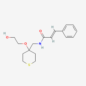 N-((4-(2-hydroxyethoxy)tetrahydro-2H-thiopyran-4-yl)methyl)cinnamamide