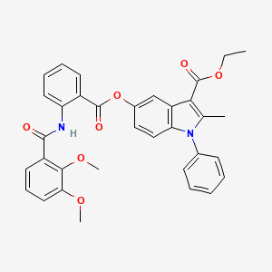 ethyl 5-((2-(2,3-dimethoxybenzamido)benzoyl)oxy)-2-methyl-1-phenyl-1H-indole-3-carboxylate