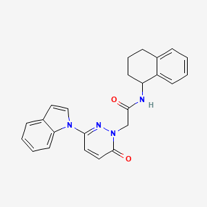 molecular formula C24H22N4O2 B2972066 2-(3-(1H-indol-1-yl)-6-oxopyridazin-1(6H)-yl)-N-(1,2,3,4-tetrahydronaphthalen-1-yl)acetamide CAS No. 1797775-82-6