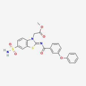 (Z)-methyl 2-(2-((3-phenoxybenzoyl)imino)-6-sulfamoylbenzo[d]thiazol-3(2H)-yl)acetate