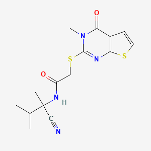N-(1-cyano-1,2-dimethylpropyl)-2-({3-methyl-4-oxo-3H,4H-thieno[2,3-d]pyrimidin-2-yl}sulfanyl)acetamide