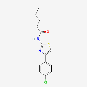 molecular formula C14H15ClN2OS B2972088 N-[4-(4-chlorophenyl)-1,3-thiazol-2-yl]pentanamide CAS No. 324758-62-5