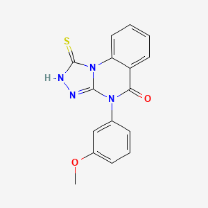 molecular formula C16H12N4O2S B2972093 4-(3-methoxyphenyl)-1-sulfanyl-4H,5H-[1,2,4]triazolo[4,3-a]quinazolin-5-one CAS No. 67443-02-1
