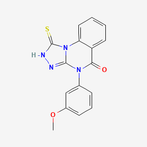 molecular formula C16H12N4O2S B2972093 4-(3-甲氧基苯基)-1-硫烷基-4H,5H-[1,2,4]三唑并[4,3-a]喹唑啉-5-酮 CAS No. 67443-02-1