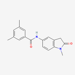 molecular formula C18H18N2O2 B2972111 3,5-二甲基-N-(1-甲基-2-氧代吲哚林-5-基)苯甲酰胺 CAS No. 921838-03-1