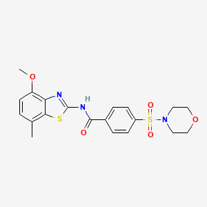 molecular formula C20H21N3O5S2 B2972112 N-(4-methoxy-7-methylbenzo[d]thiazol-2-yl)-4-(morpholinosulfonyl)benzamide CAS No. 851080-47-2