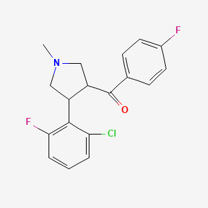 molecular formula C18H16ClF2NO B2972115 [4-(2-chloro-6-fluorophenyl)-1-methyltetrahydro-1H-pyrrol-3-yl](4-fluorophenyl)methanone CAS No. 478043-70-8