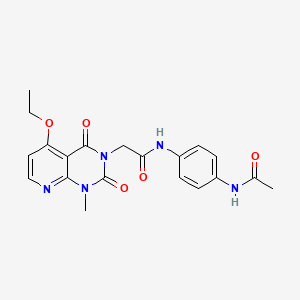 molecular formula C20H21N5O5 B2972116 N-(4-乙酰氨基苯基)-2-(5-乙氧基-1-甲基-2,4-二氧代-1,2-二氢吡啶并[2,3-d]嘧啶-3(4H)-基)乙酰胺 CAS No. 1005298-96-3