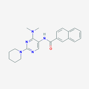 molecular formula C22H25N5O B2972118 N-(4-(dimethylamino)-2-(piperidin-1-yl)pyrimidin-5-yl)-2-naphthamide CAS No. 1797669-94-3