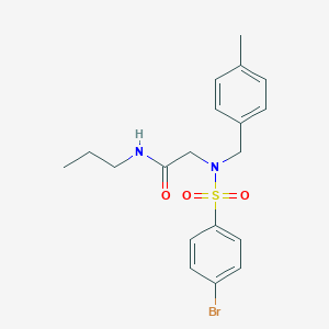 molecular formula C19H23BrN2O3S B297212 2-[[(4-bromophenyl)sulfonyl](4-methylbenzyl)amino]-N-propylacetamide 