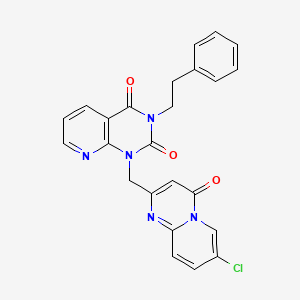 molecular formula C24H18ClN5O3 B2972127 1-[(7-chloro-4-oxo-4H-pyrido[1,2-a]pyrimidin-2-yl)methyl]-3-(2-phenylethyl)pyrido[2,3-d]pyrimidine-2,4(1H,3H)-dione CAS No. 902919-61-3