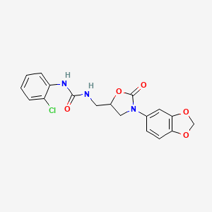 1-((3-(Benzo[d][1,3]dioxol-5-yl)-2-oxooxazolidin-5-yl)methyl)-3-(2-chlorophenyl)urea