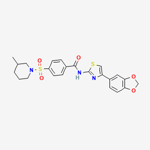 molecular formula C23H23N3O5S2 B2972131 N-(4-(benzo[d][1,3]dioxol-5-yl)thiazol-2-yl)-4-((3-methylpiperidin-1-yl)sulfonyl)benzamide CAS No. 683766-65-6