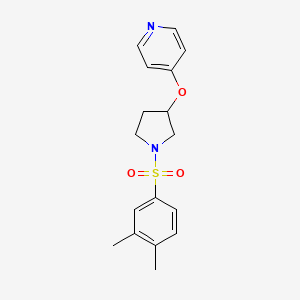 molecular formula C17H20N2O3S B2972133 4-((1-((3,4-Dimethylphenyl)sulfonyl)pyrrolidin-3-yl)oxy)pyridine CAS No. 1950977-07-7