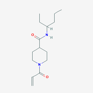molecular formula C15H26N2O2 B2972134 N-Hexan-3-yl-1-prop-2-enoylpiperidine-4-carboxamide CAS No. 2361685-76-7