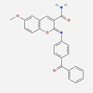 molecular formula C24H18N2O4 B2972135 (2Z)-2-[(4-benzoylphenyl)imino]-6-methoxy-2H-chromene-3-carboxamide CAS No. 313245-28-2